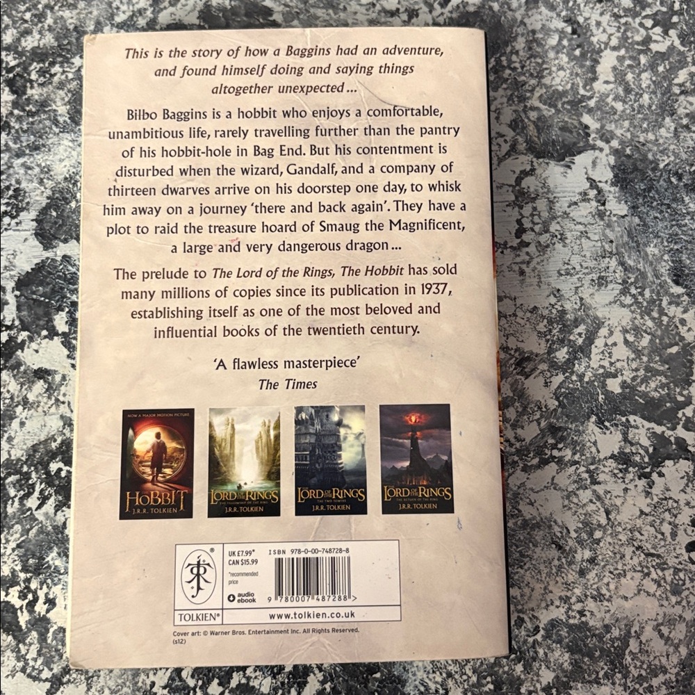 The Hobbit by J.R.R. Tolkien - Illustrated Paperback (Gold and Brown Cover) - Picture 3 of 3